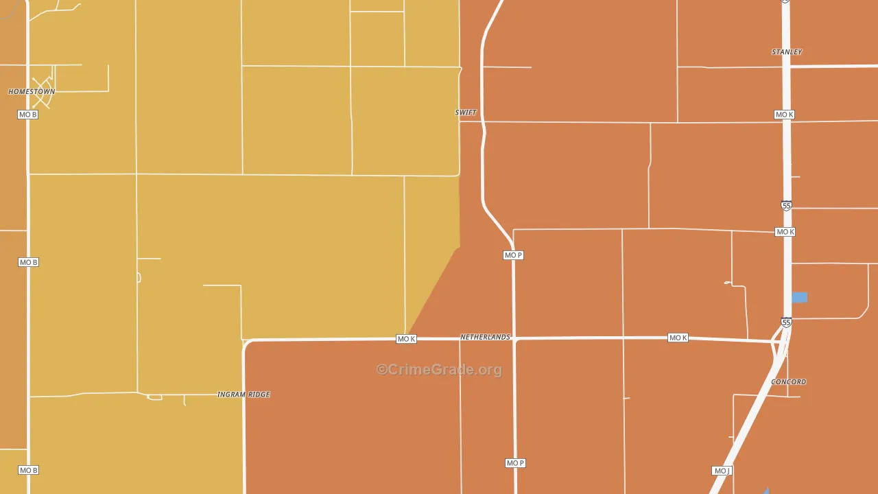 Netherlands, MO Map of Theft Rates