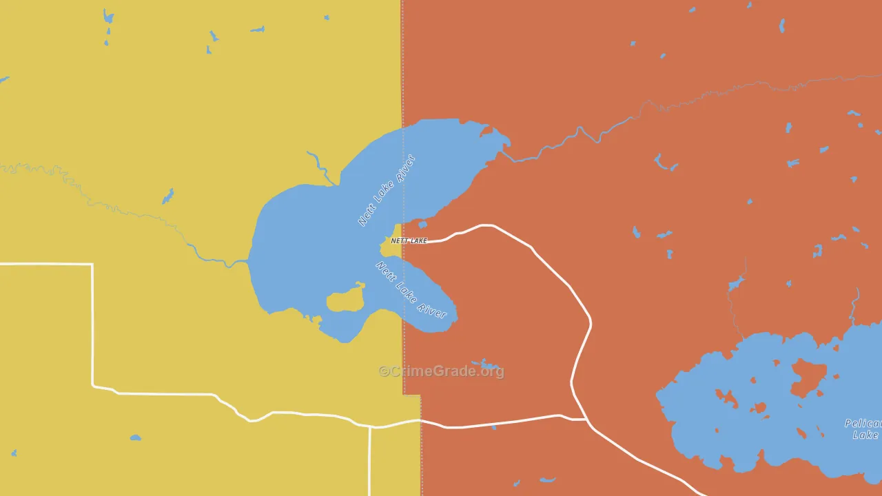 Nett Lake, MN Map of Theft Rates