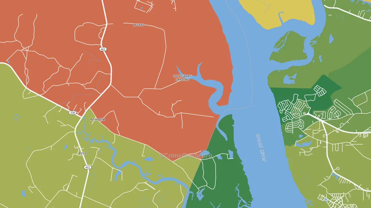 Nevadun, SC Map of Theft Rates