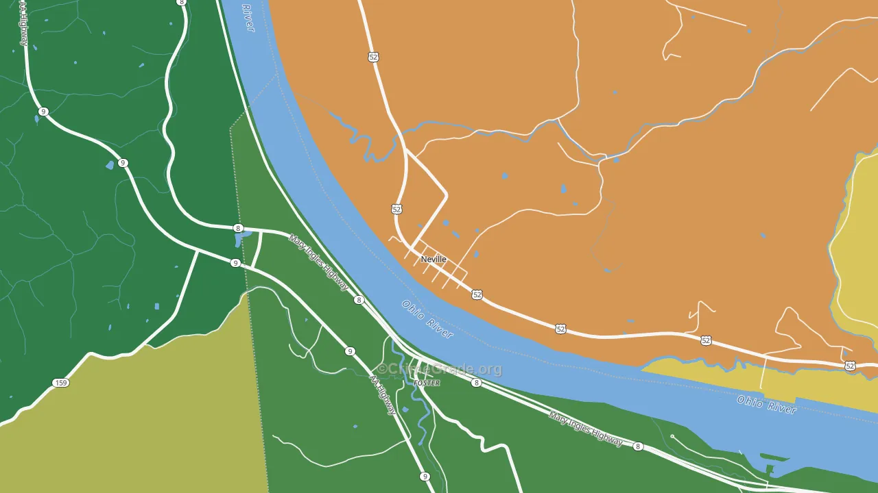 Neville, OH Map of Theft Rates
