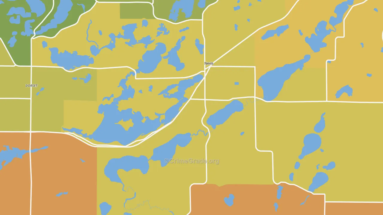 Nevis, MN Map of Theft Rates