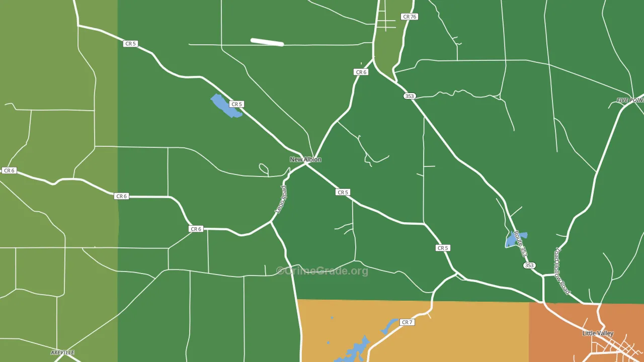 New Albion, NY Map of Theft Rates