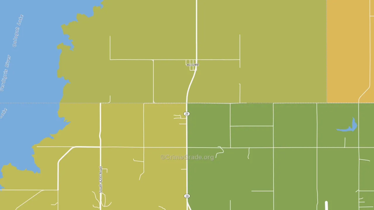 New Alluwe, OK Map of Theft Rates