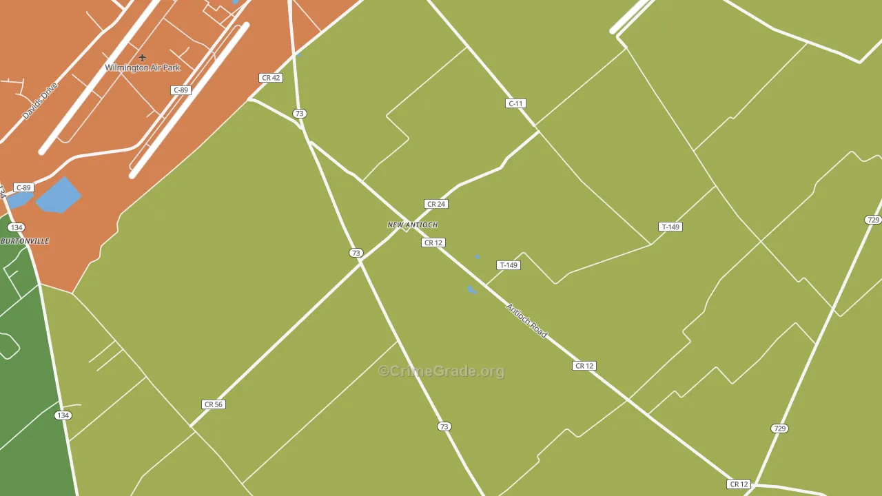 New Antioch, OH Map of Theft Rates
