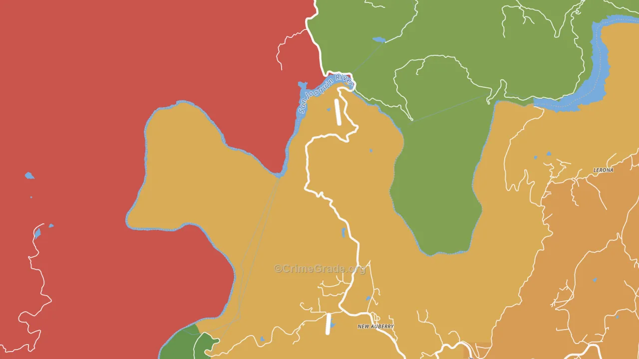 New Auberry, CA Map of Theft Rates