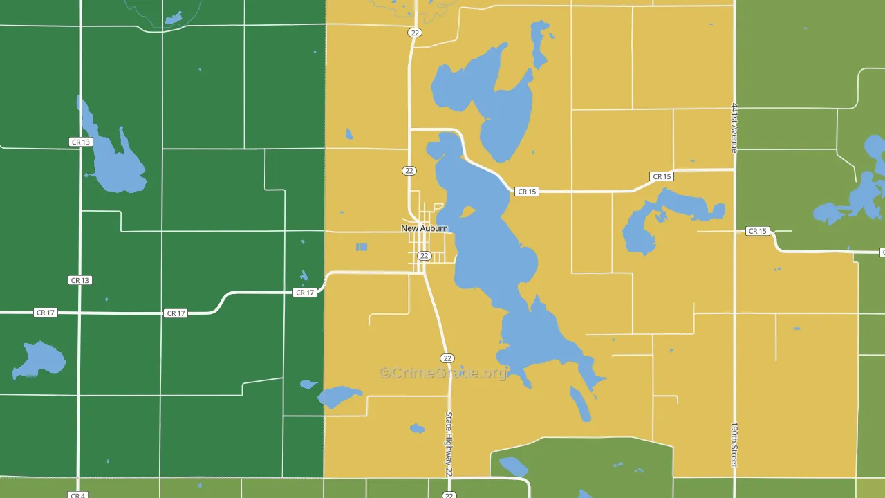 New Auburn, MN Map of Theft Rates
