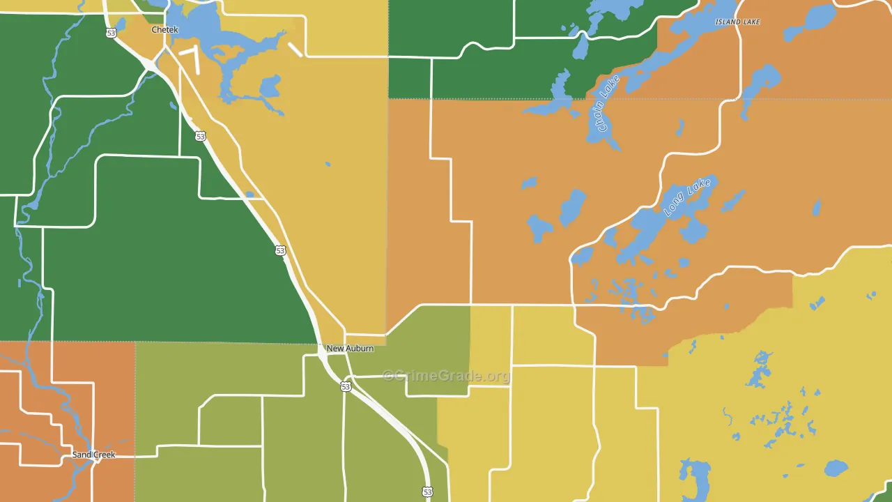 New Auburn, WI Map of Theft Rates