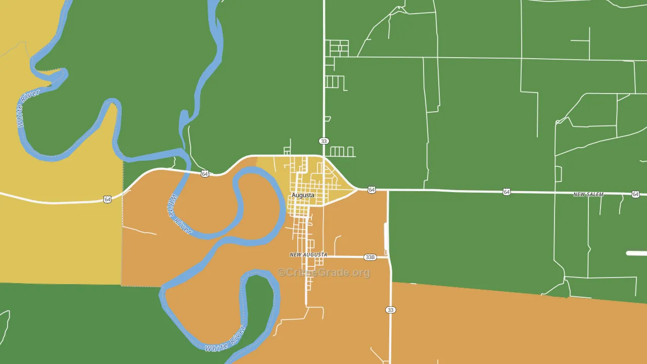 New Augusta, AR Map of Theft Rates