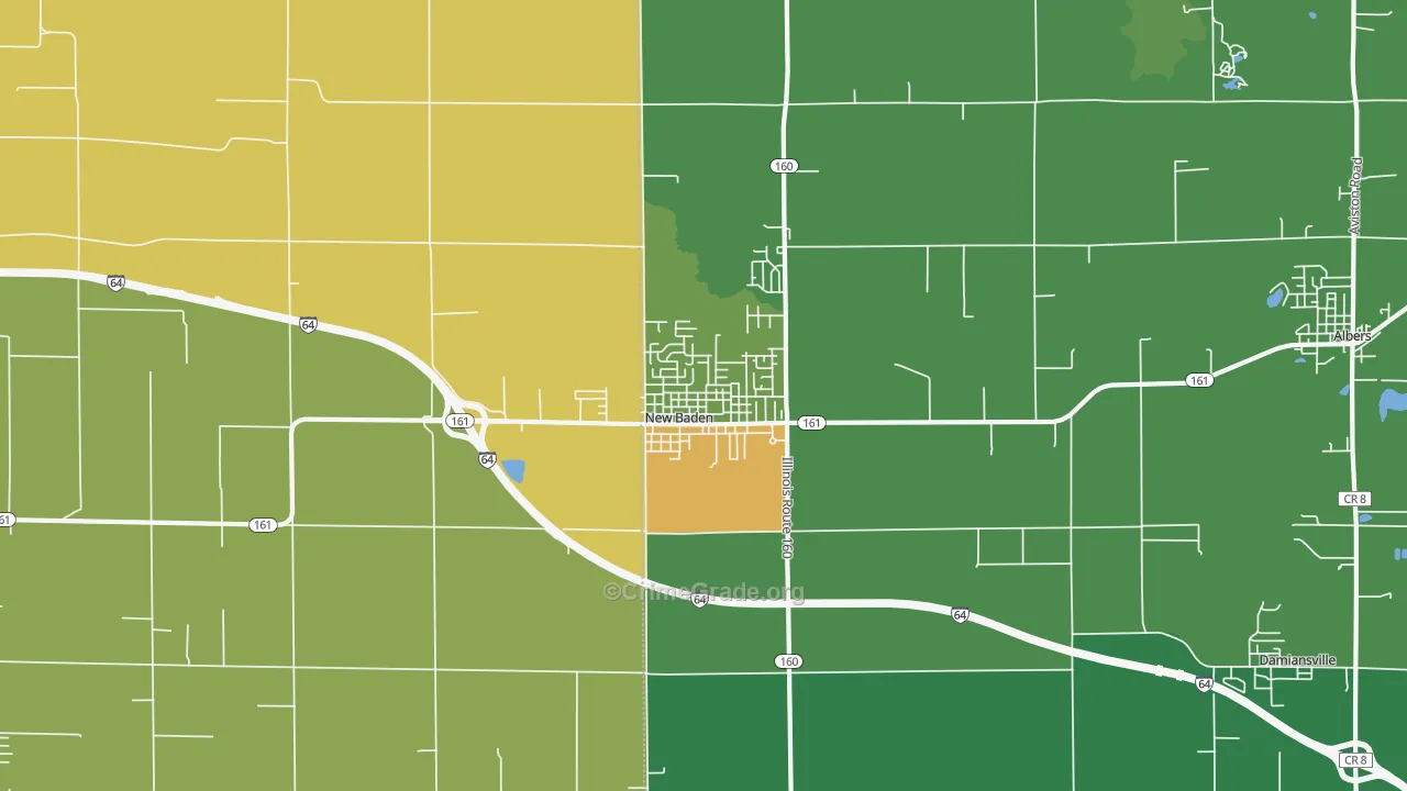 New Baden, IL Map of Theft Rates