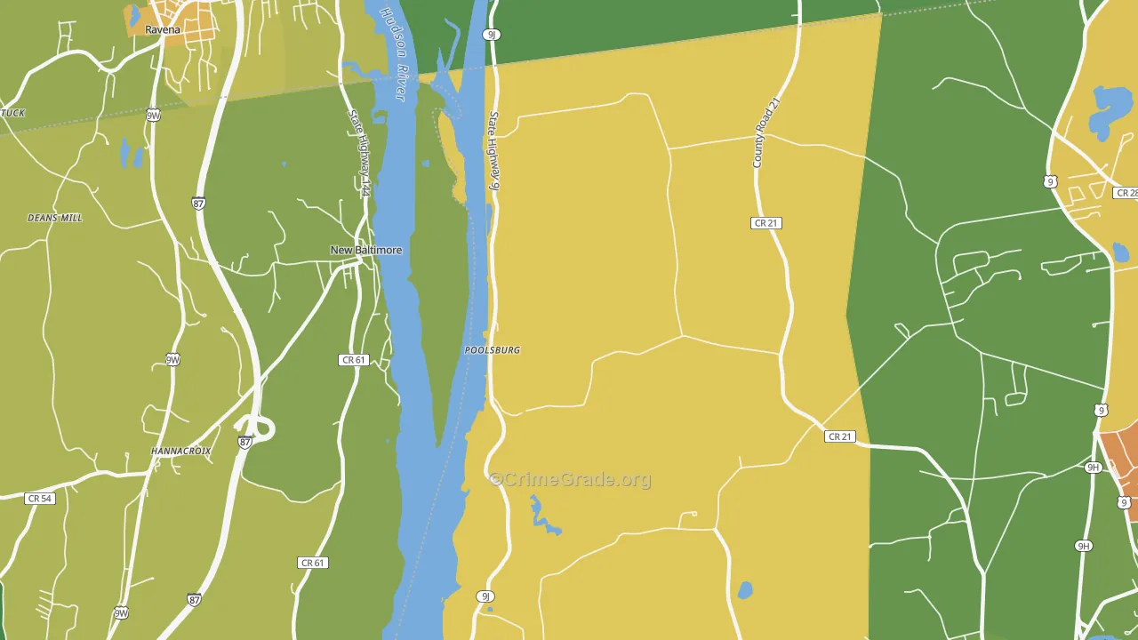 New Baltimore, NY Map of Theft Rates