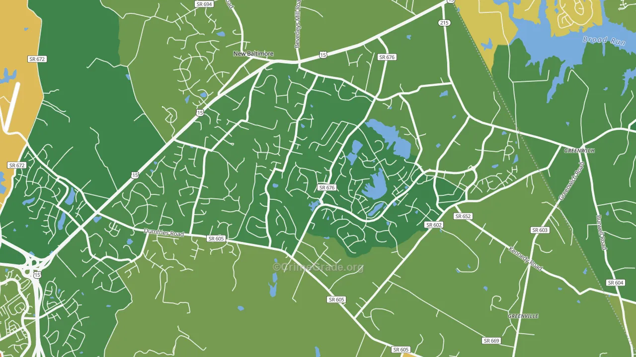 New Baltimore, VA Map of Theft Rates