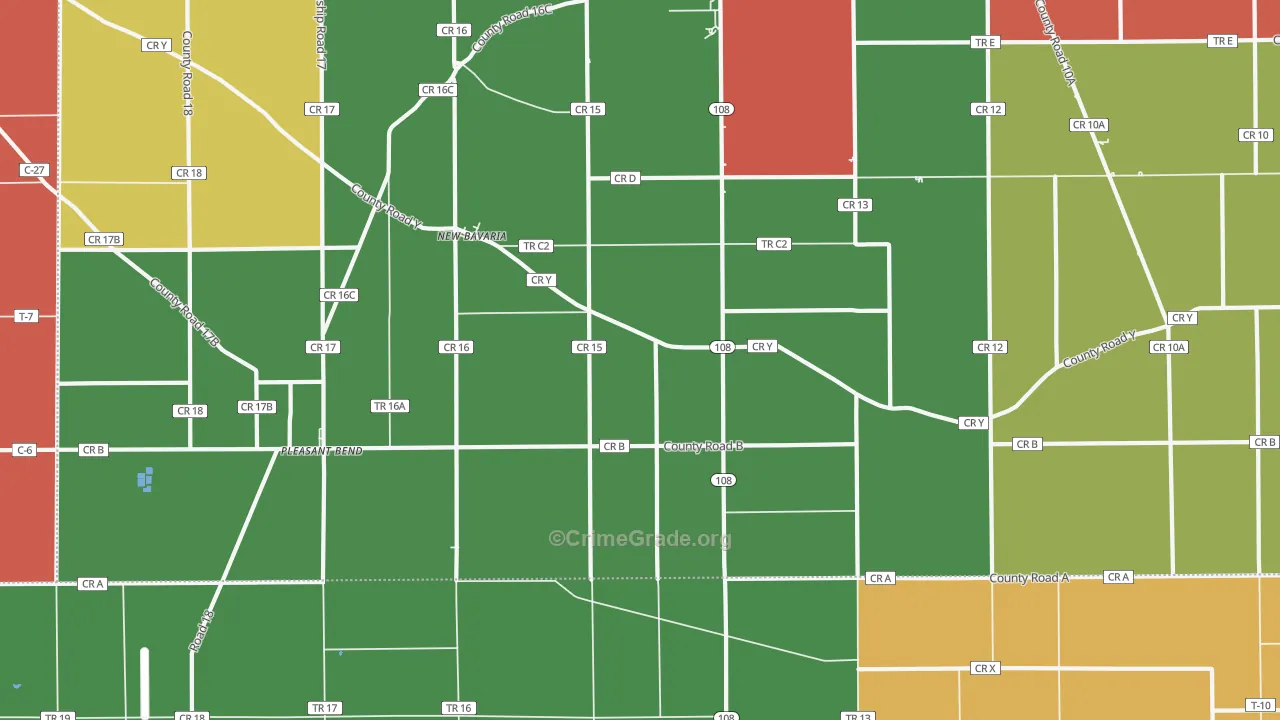 New Bavaria, OH Map of Theft Rates