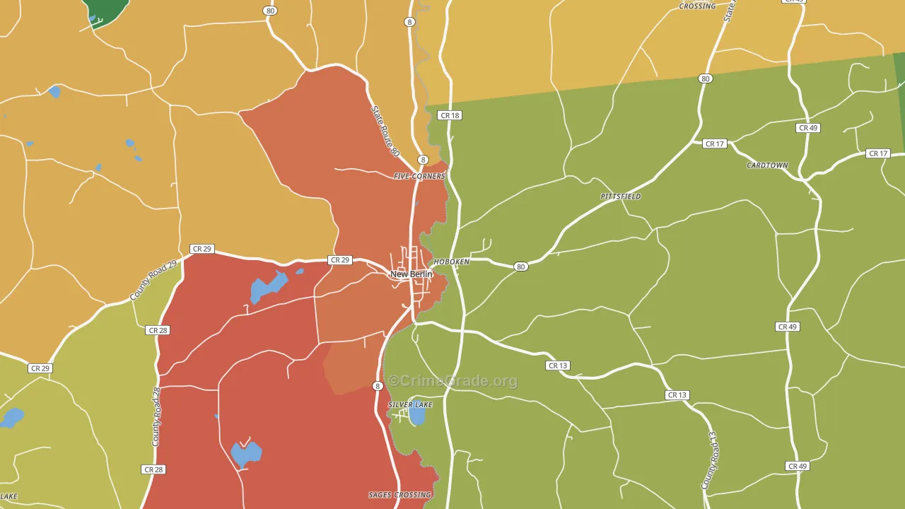 New Berlin, NY Map of Theft Rates