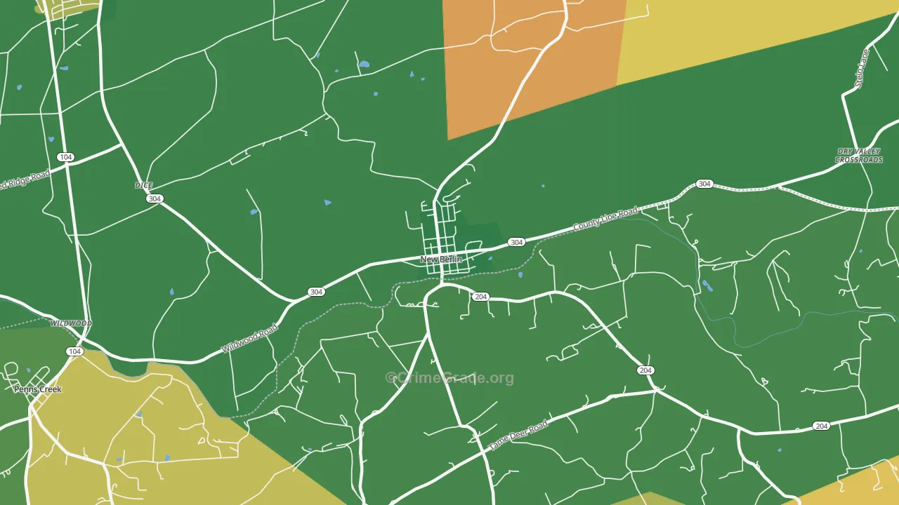 New Berlin, PA Map of Theft Rates