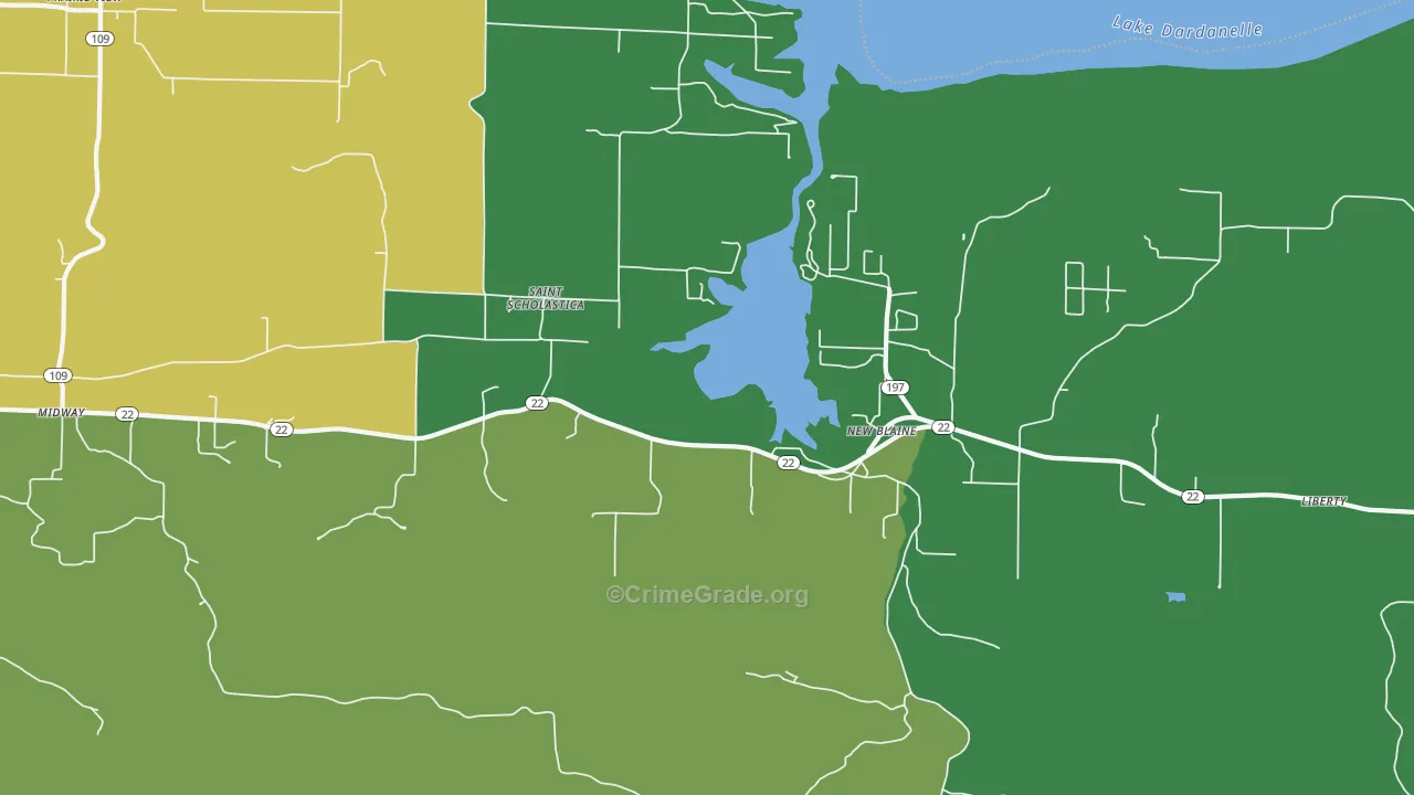 New Blaine, AR Map of Theft Rates