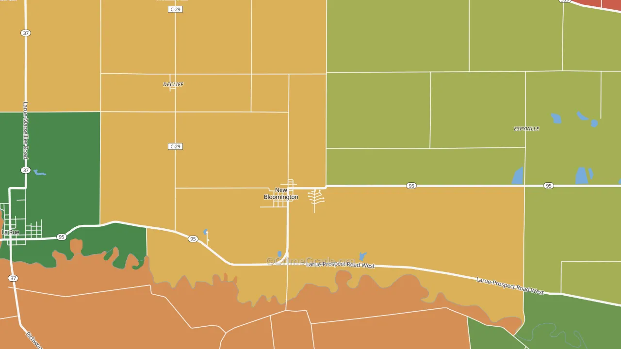 New Bloomington, OH Map of Theft Rates