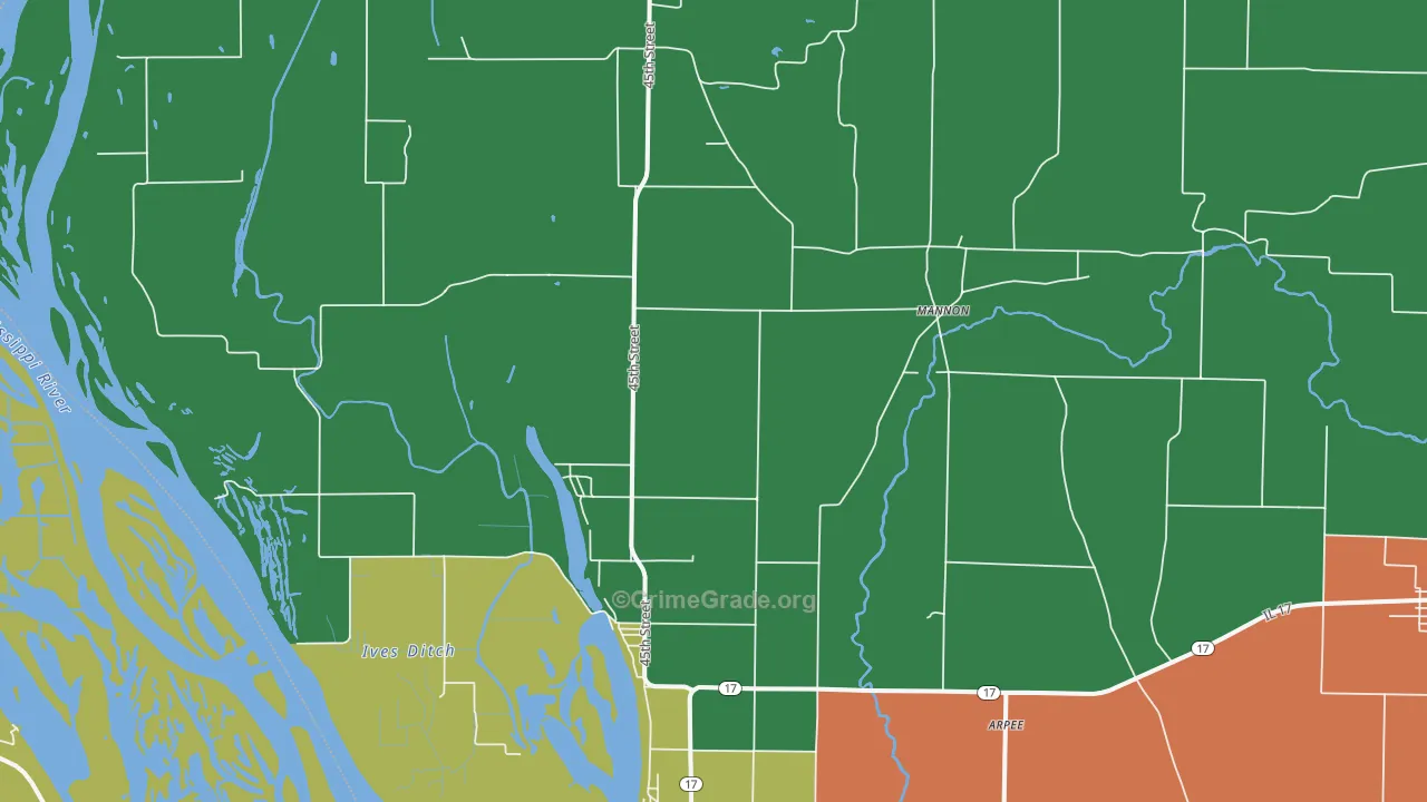 New Boston, IL Map of Theft Rates