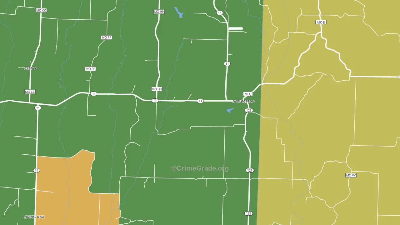 New Boston, MO Map of Theft Rates