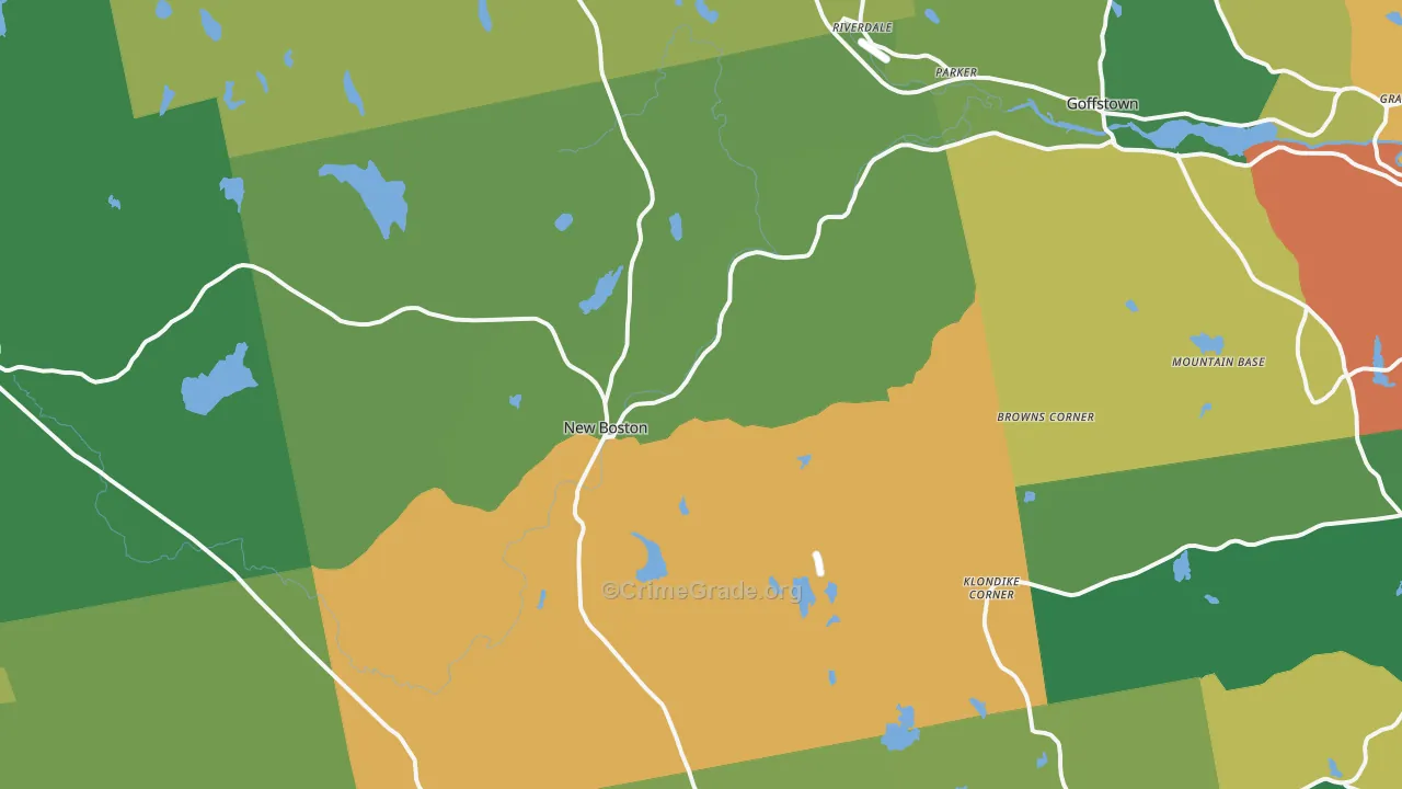 New Boston, NH Map of Theft Rates