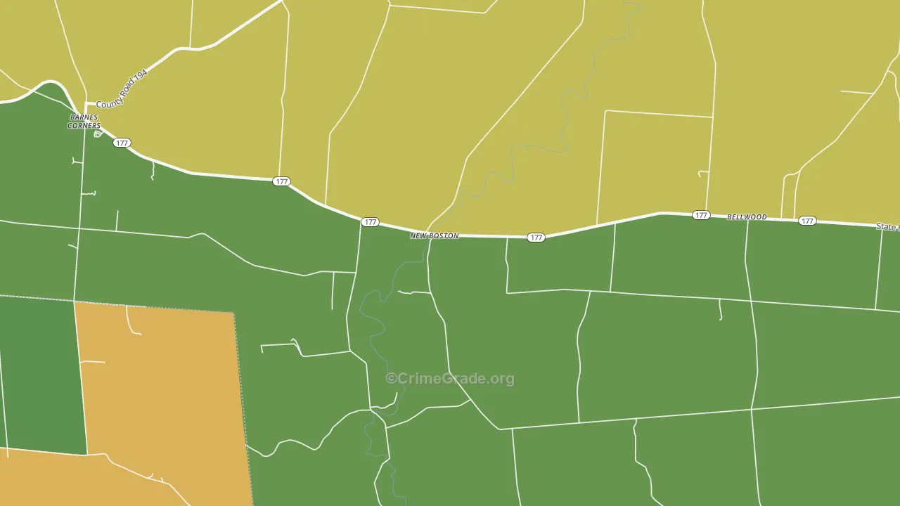 New Boston, NY Map of Theft Rates