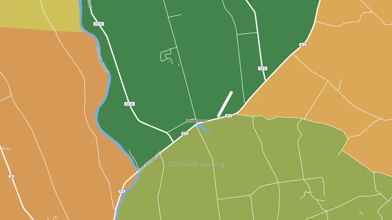 New Bremen, NY Map of Theft Rates