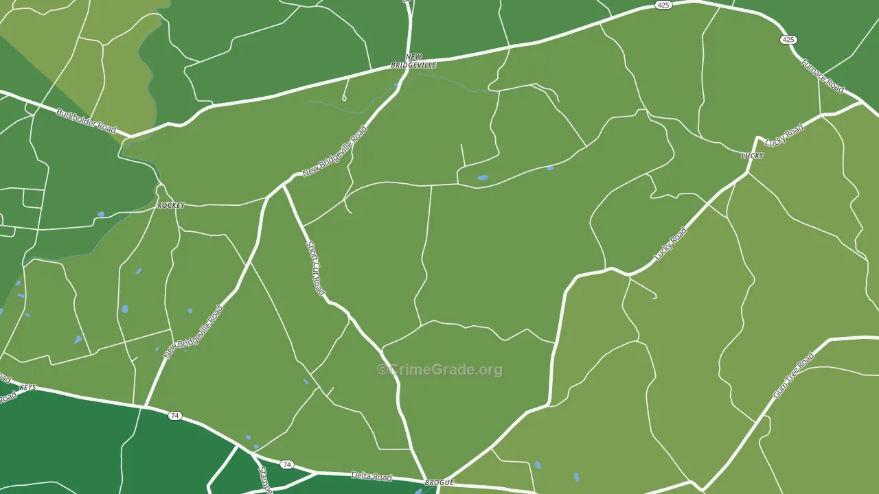 New Bridgeville, PA Map of Theft Rates