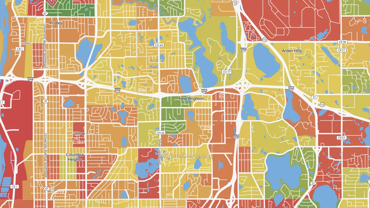 New Brighton, MN Map of Theft Rates