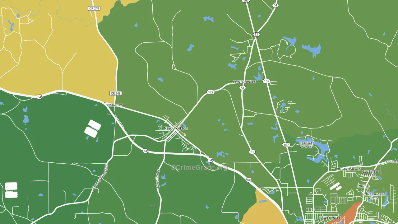 New Brockton, AL Map of Theft Rates