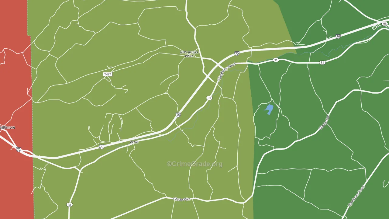 New Buena Vista, PA Map of Theft Rates
