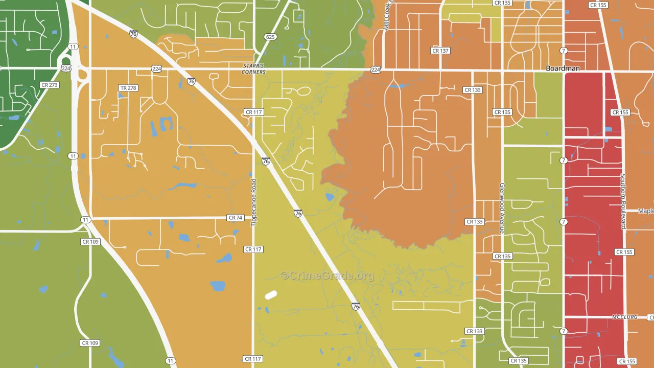 New Buffalo, OH Map of Theft Rates