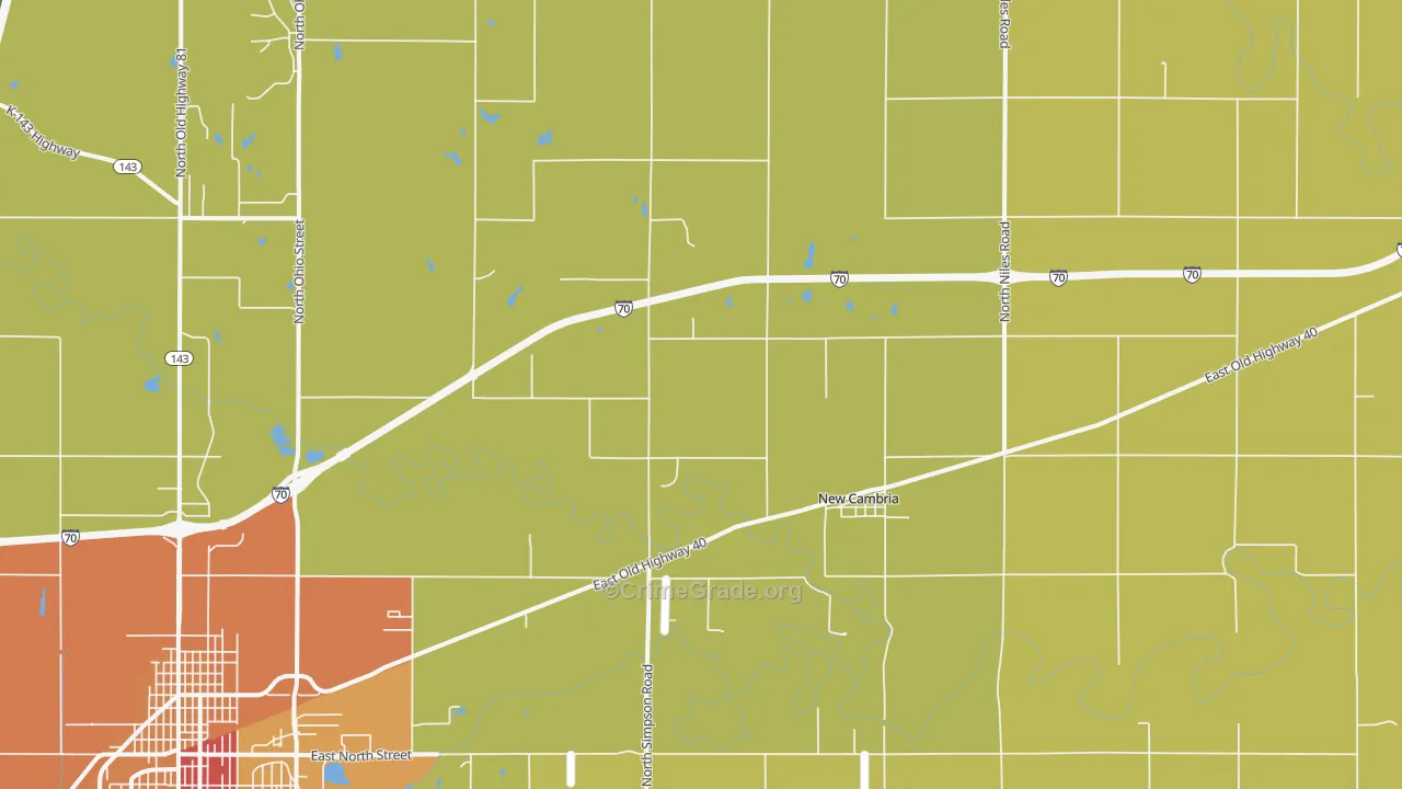 New Cambria, KS Map of Theft Rates