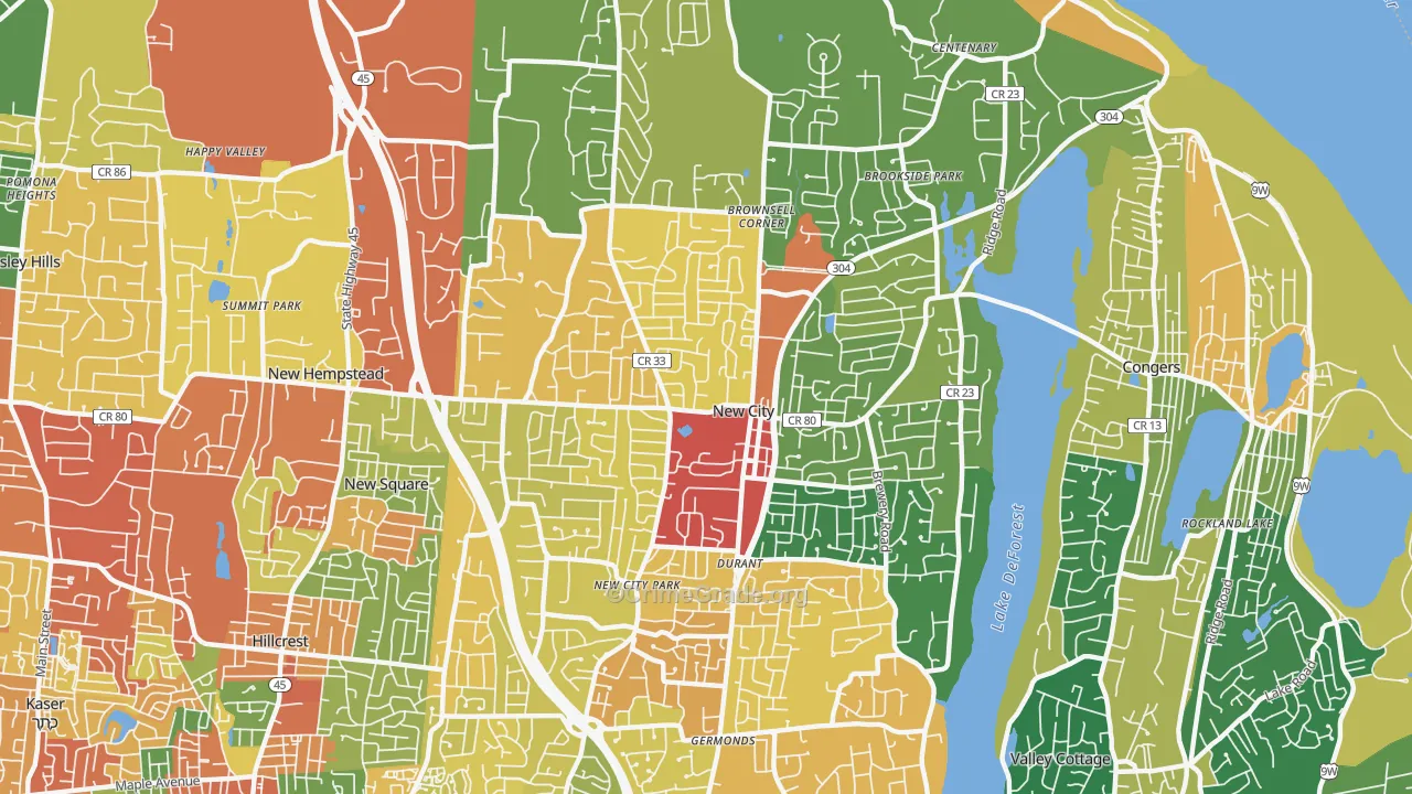 New City, NY Map of Theft Rates