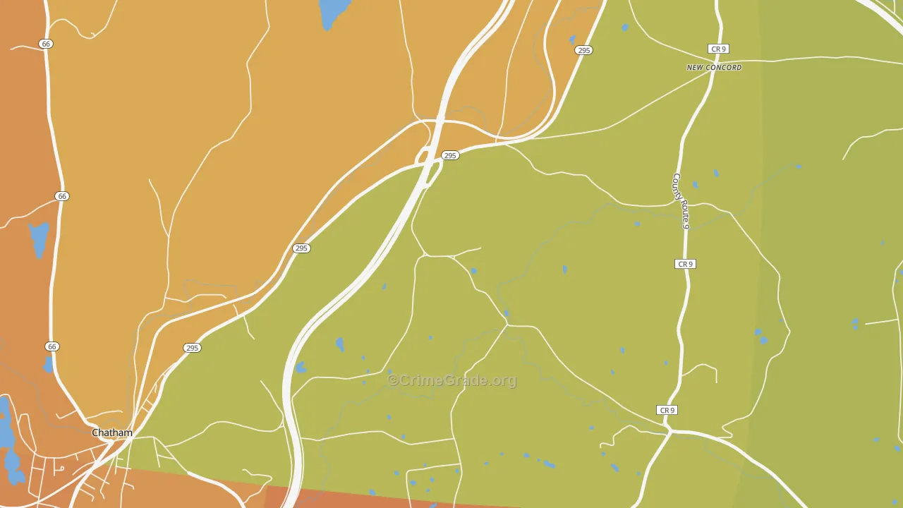 New Concord, NY Map of Theft Rates