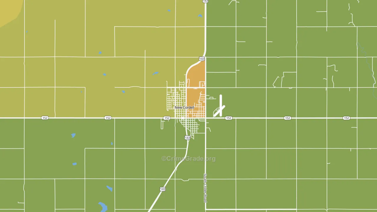 New Cordell, OK Map of Theft Rates
