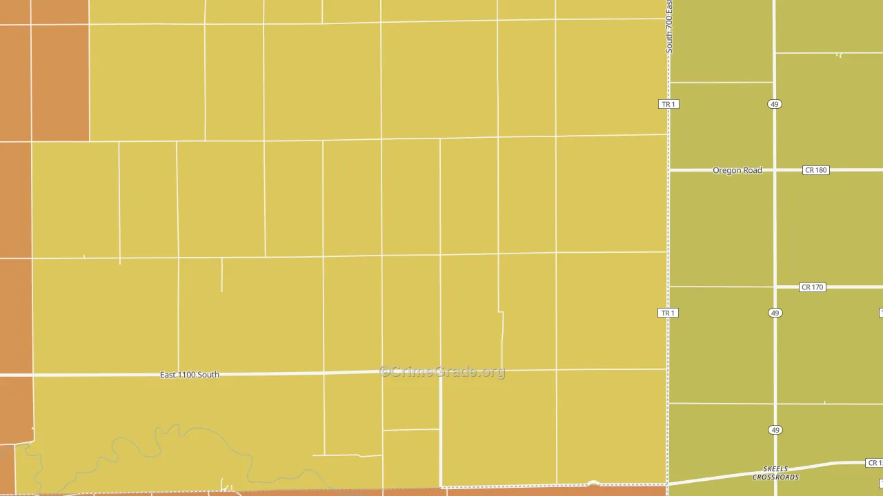 New Corydon, IN Map of Theft Rates