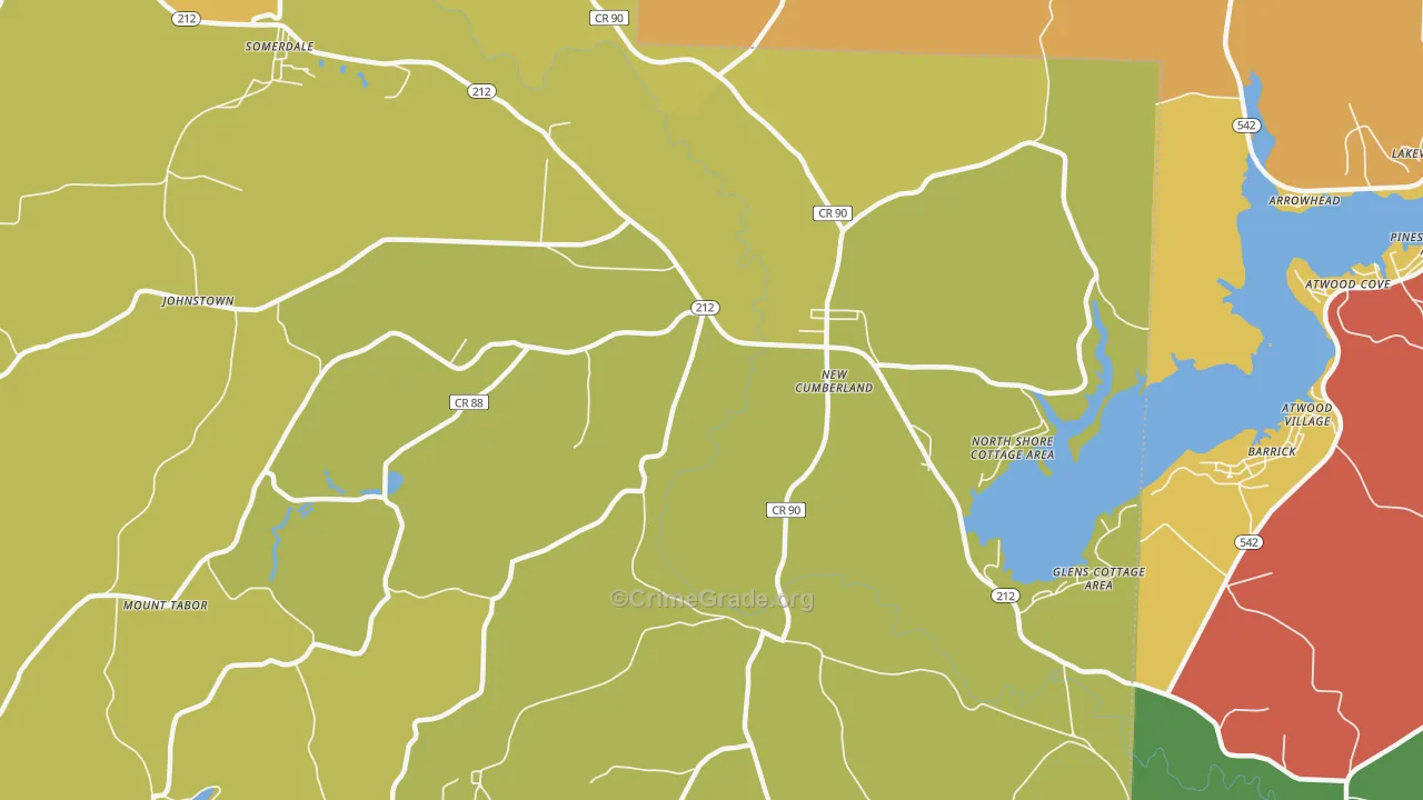 New Cumberland, OH Map of Theft Rates