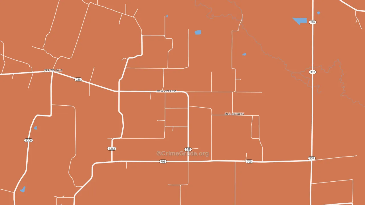 New Cypress, KY Map of Theft Rates