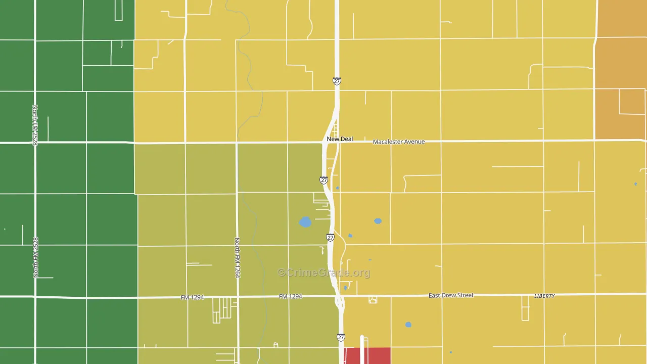 New Deal, TX Map of Theft Rates