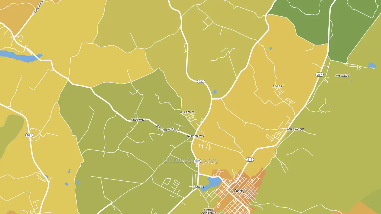 New Derry, PA Map of Theft Rates