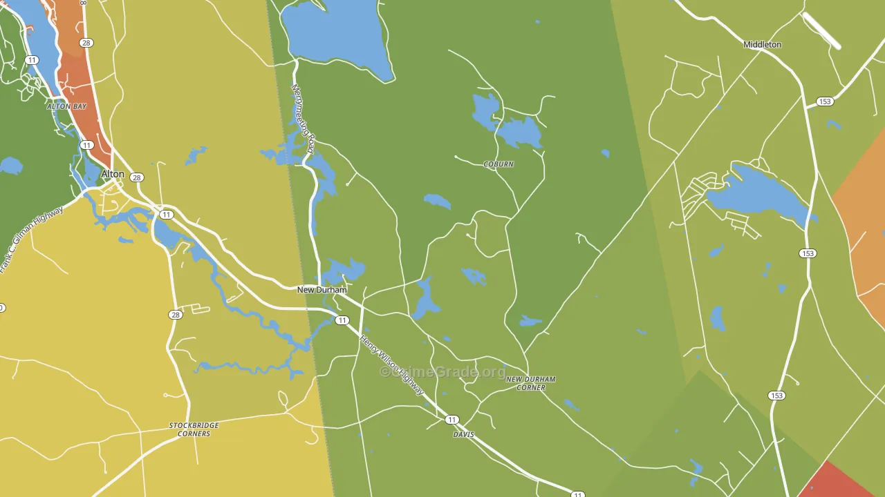 New Durham, NH Map of Theft Rates