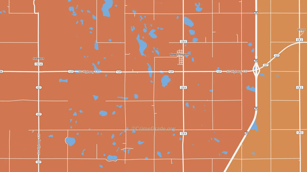 New Effington, SD Map of Theft Rates