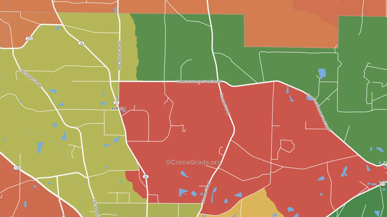 New Elm, GA Map of Theft Rates