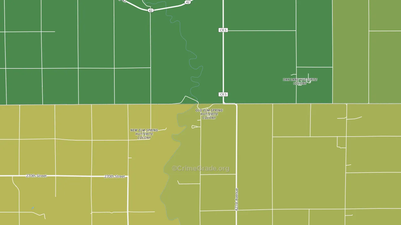 New Elm Springs Colony, SD Map of Theft Rates