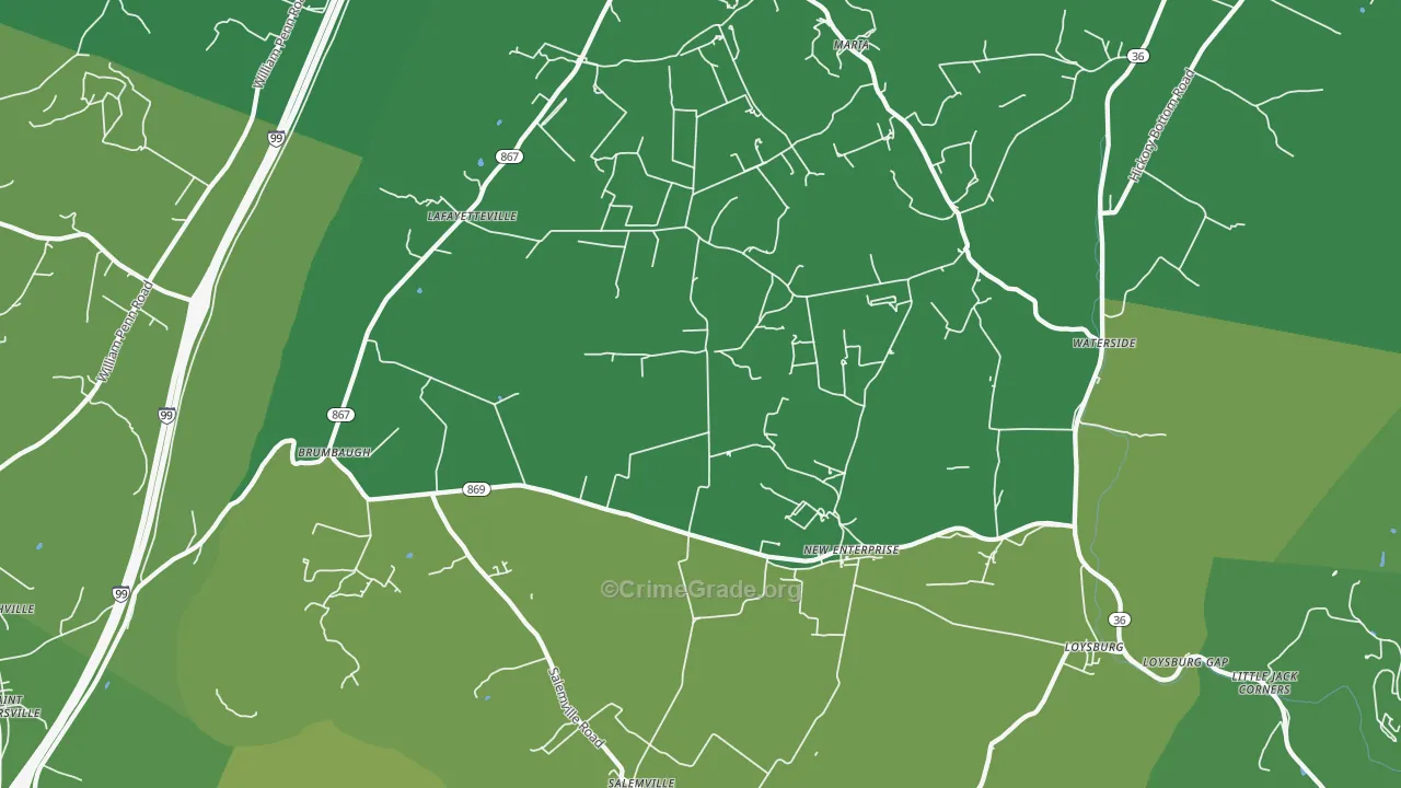 New Enterprise, PA Map of Theft Rates