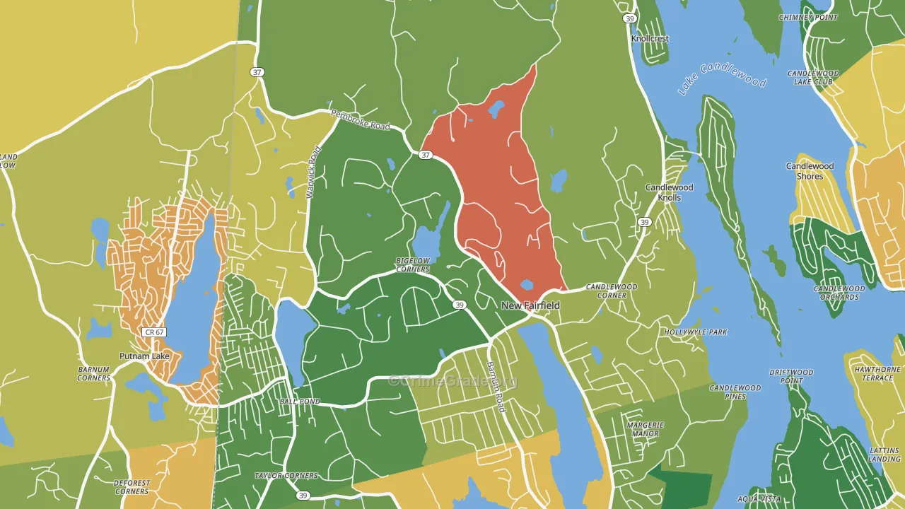 New Fairfield, CT Map of Theft Rates