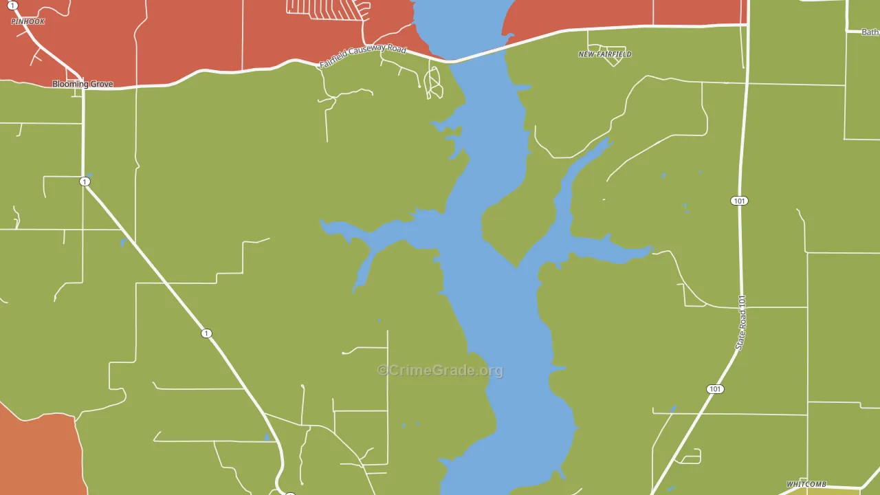 New Fairfield, IN Map of Theft Rates