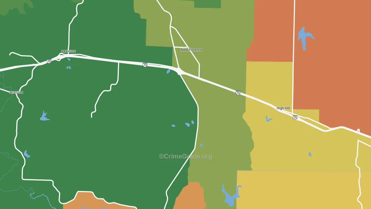 New Florence, MO Map of Theft Rates