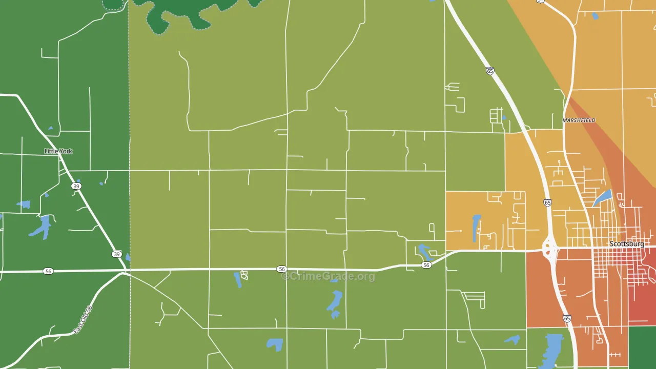 New Frankfort, IN Map of Theft Rates