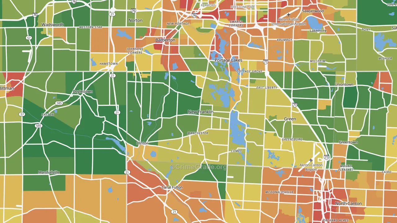 New Franklin, OH Map of Theft Rates