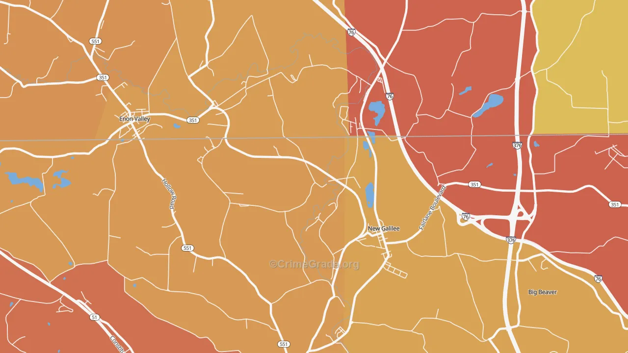 New Galilee, PA Map of Theft Rates